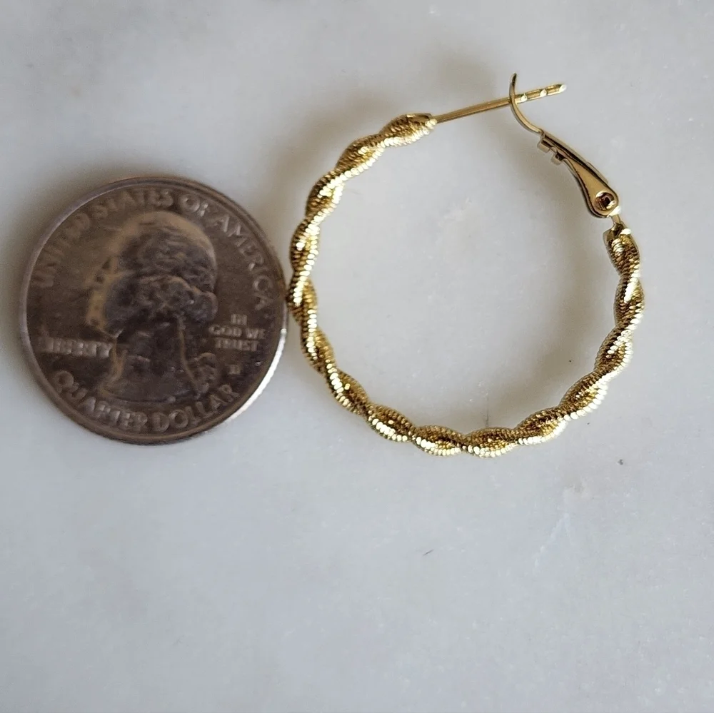 Twisted Gold Hoop Earrings